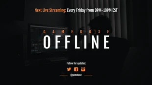 Free  Template: Dark Gaming Offline Twitch Banner