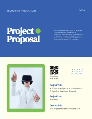 Free  Template: Blue & Green Color Simple Project Proposal Template