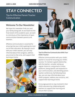 Free  Template: Parent Teacher Communication Newsletter Template