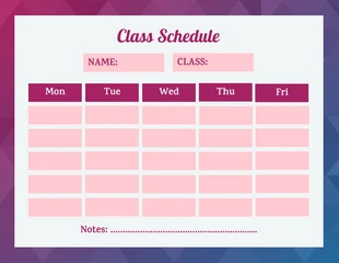 Free  Template: Gradient Modern Geometric Class Schedule Template