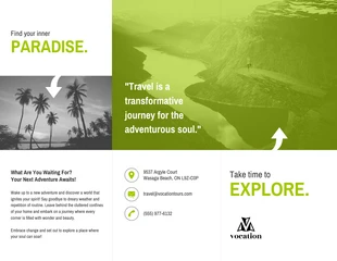 Free  Template: Tourist Travel Tri Fold Brochure Template