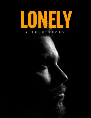 premium  Template: Black Modern True Story Autobiography Book Cover