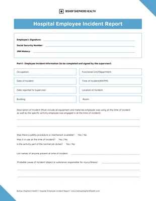 premium  Template: Sample Nursing Incident Report Template