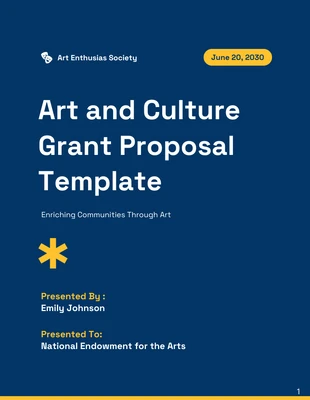 Free  Template: Art & Culture Grant Proposal Template