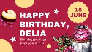 Free  Template: Playful Illustration Birthday Greeting Presentation Template