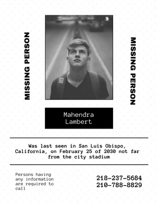 Free  Template: Missing Boy Flyer Template