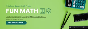 Free  Template: Green Simple Math Banner