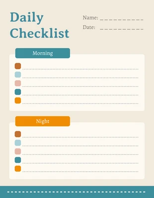 Free  Template: Pastel Daily Checklist Template