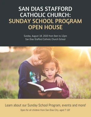 Free  Template: Catholic Church Sunday Open House Flyer Template