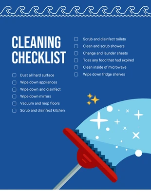 Free  Template: Blue Playful House Cleaning Checklist Template