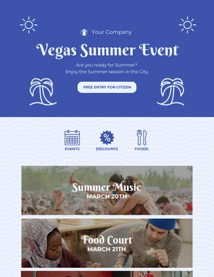 Free  Template: Light Blue Summer Event Newsletter Template