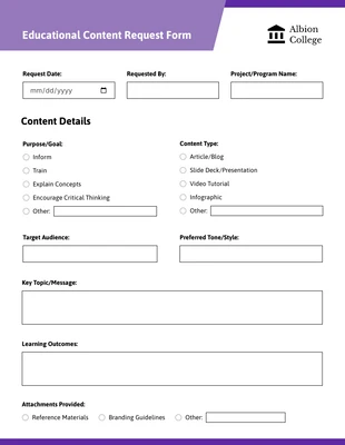 premium interactive Template: Marketing Certificate Request Form Template