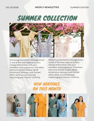 Free  Template: Aesthetic Summer Fashion Newsletter Template