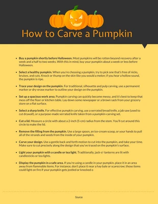 Free  Template: How To Carve A Pumpkin Infographic Template