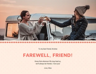 Free  Template: Best Friends Farewell Card