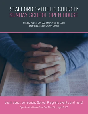 Free  Template: Sunday School Event Flyer Template