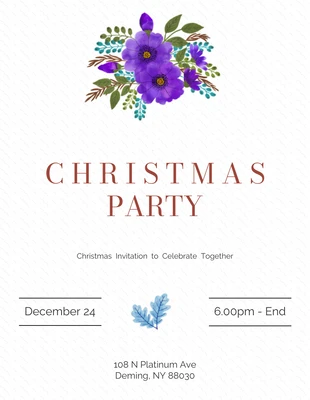 Free  Template: Minimalist Design Christmas Party Invitation