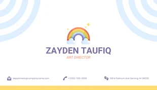 Free  Template: White Playful Rainbow Illustration Personal Business Card