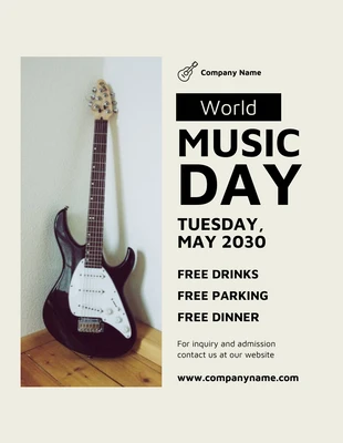 Free  Template: World Music Day Flyer Template