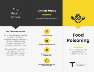 Free  Template: Food Poisoning Informational Timeline Tri Fold Brochure Template