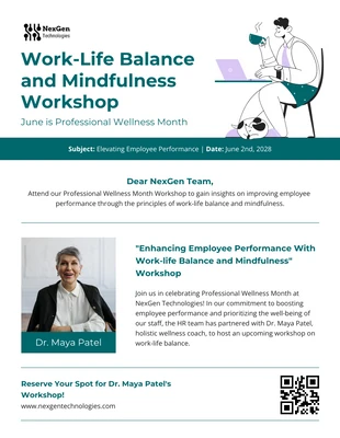 premium  Template: Work-Life Balance Workshop Email Newsletter Template