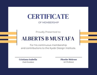 Free  Template: Simple Stripe Class Membership Certificate Template