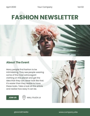 Free  Template: Modern Fashion Company Newsletter Template