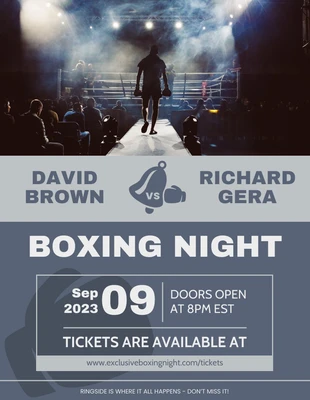 premium  Template: Dark Gray Boxing Poster