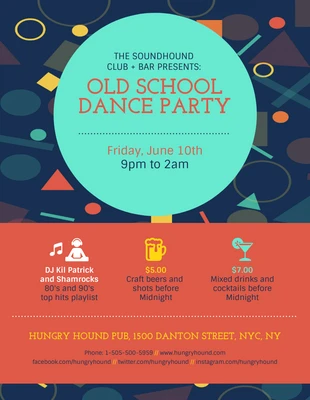 Free  Template: Old School Dance Party Event Flyer Template