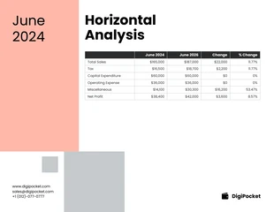 Free  Template: Horizontal Analysis Template