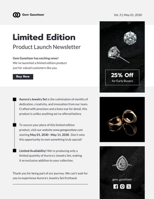 business  Template: Special Edition Product Launch Newsletter Template