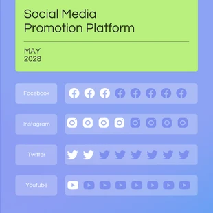 Free  Template: Social Media Promotion Platforms Pictogram Chart Template