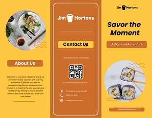 Free  Template: Restaurant Savor Food Menu Tri-fold Brochure Template