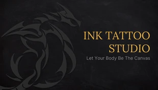 Yellow On Blackboard Tatto Business Card - Page 2