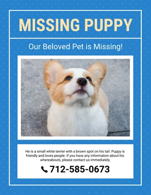 Free  Template: Blue Puppy The Lost Dog Poster