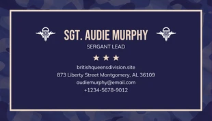 Navy Professional Pattern Military Business Card - Page 2