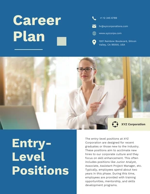 Free  Template: Dark Blue Peach Career Plan Template