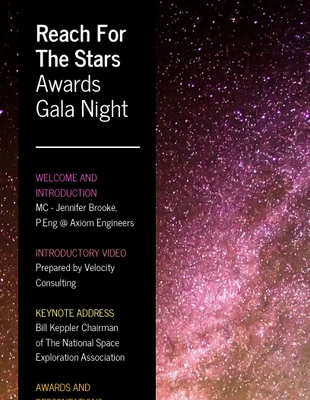 business  Template: Awards Gala Night Event Program Brochure Template