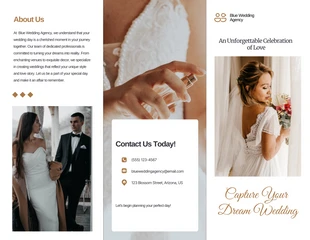 Free  Template: Gold Wedding Tri-fold Brochure Template