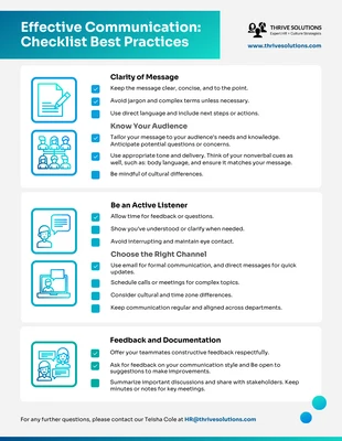 business interactive Template: Effective Communication Checklist HR Best Practices