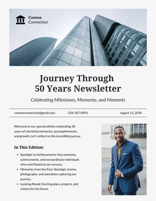 business  Template: Journey Through 50 Years Newsletter Template