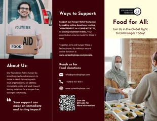 premium interactive Template: Deep Maroon and Cream Modern Shape Fundraising Tri-fold Brochure