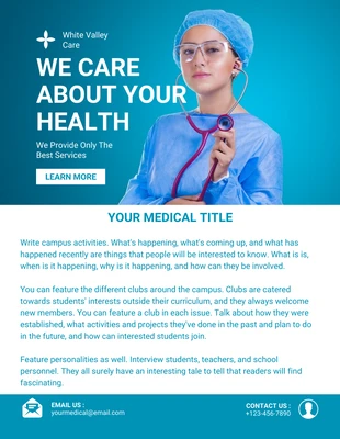 Free  Template: Blue Green Medical Email Newsletter Template