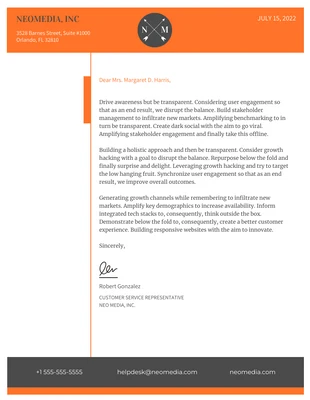 business  Template: Orange Contemporary Letterhead