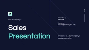 Free  Template: Gradient Dark Blue Sales Presentation Template