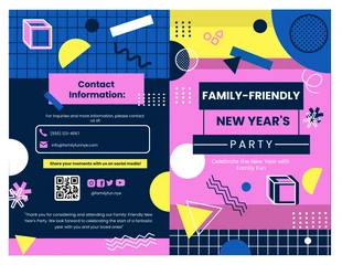 Free  Template: New Year's Party Half-Fold Brochure Template