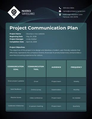 Free  Template: Green Project Communication Plan Template