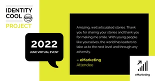 Free  Template: Neon Event Attendee Quotes Facebook Post