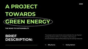 Free  Template: Black Green Project Presentation Template