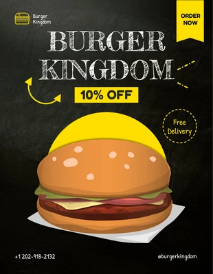 Free  Template: Burger Sale Discount Offer Flyer Template